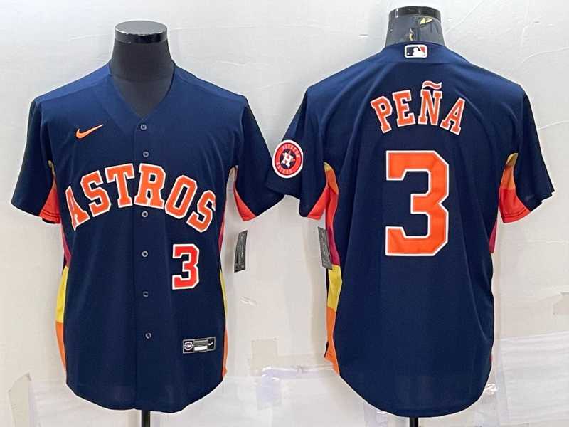 Men's Houston Astros #3 Jeremy Pena Number Navy Blue With Patch Stitched MLB Cool Base Nike Jersey,We sell and wholesale Men's Houston Astros #3 Jeremy Pena Number Navy Blue With Patch Stitched MLB Cool Base Nike Jersey on line form chian!
